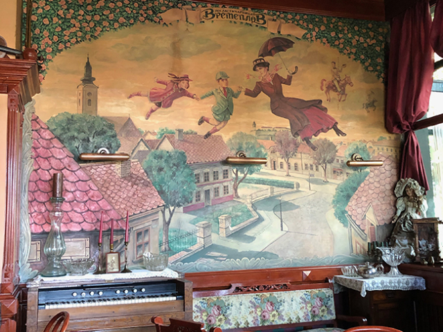 mural in the coffee shop